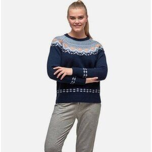 NWT Kari Traa Women's Size S Sundve Knit Naval Wool Blend Sweater 622345